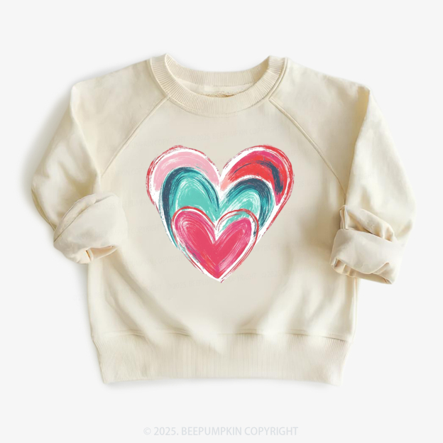 Colorful Heart Valentine's Day Kid's Sweatshirt