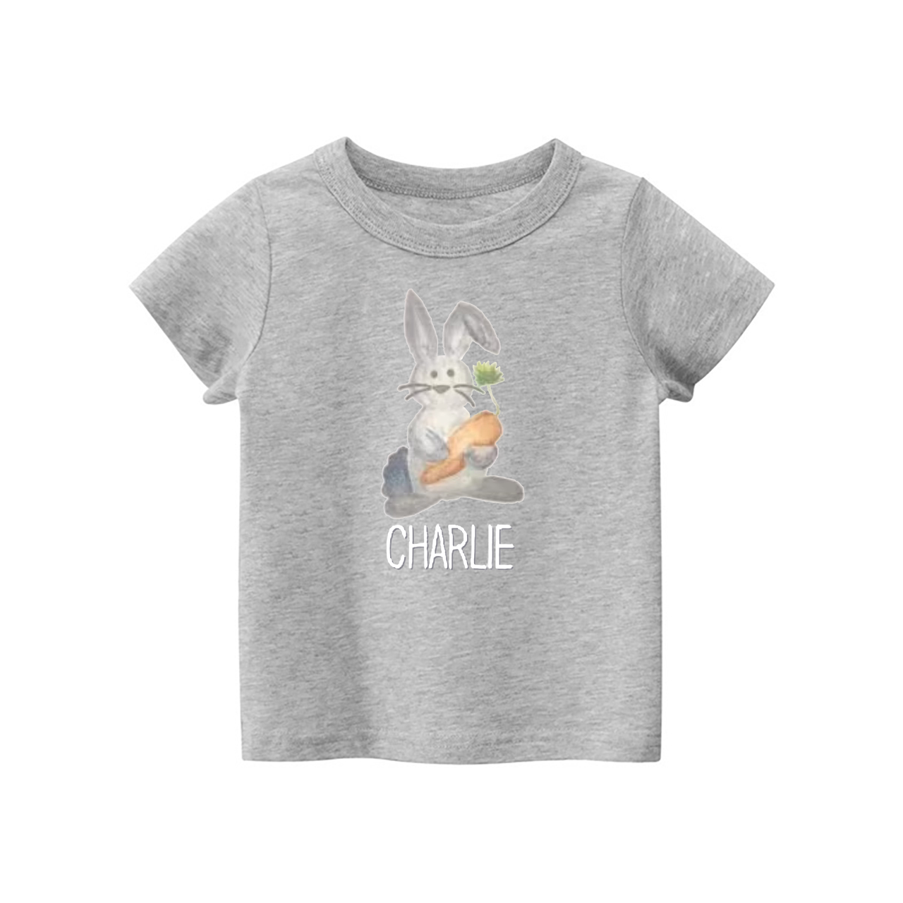 Personalized Watercolor Bunny Easter Kids Shirt