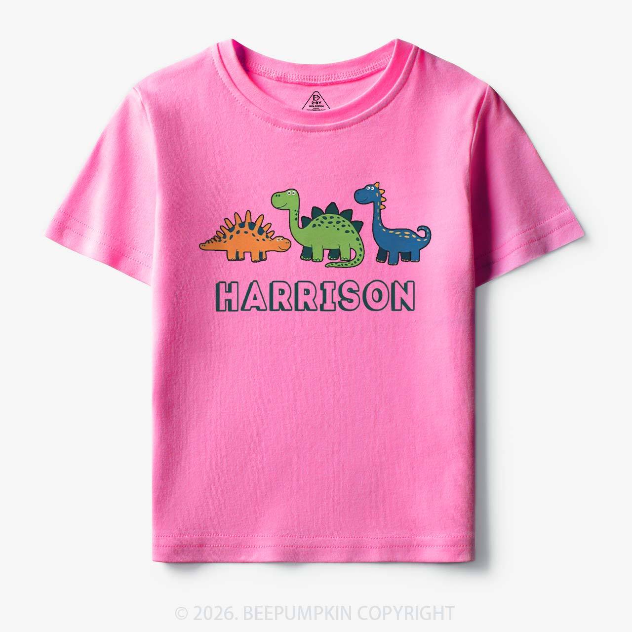 Personalized Cute Dinosaur Name Toddler&Kid's Tees