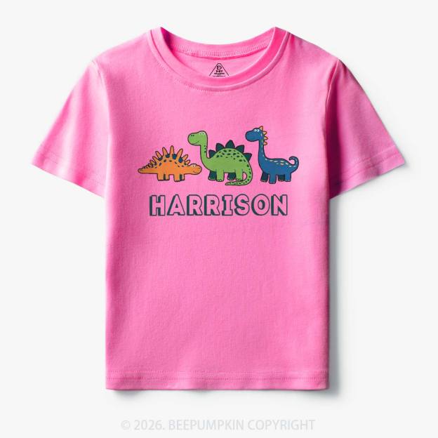 Personalized Cute Dinosaur Name Toddler&Kid's Tees