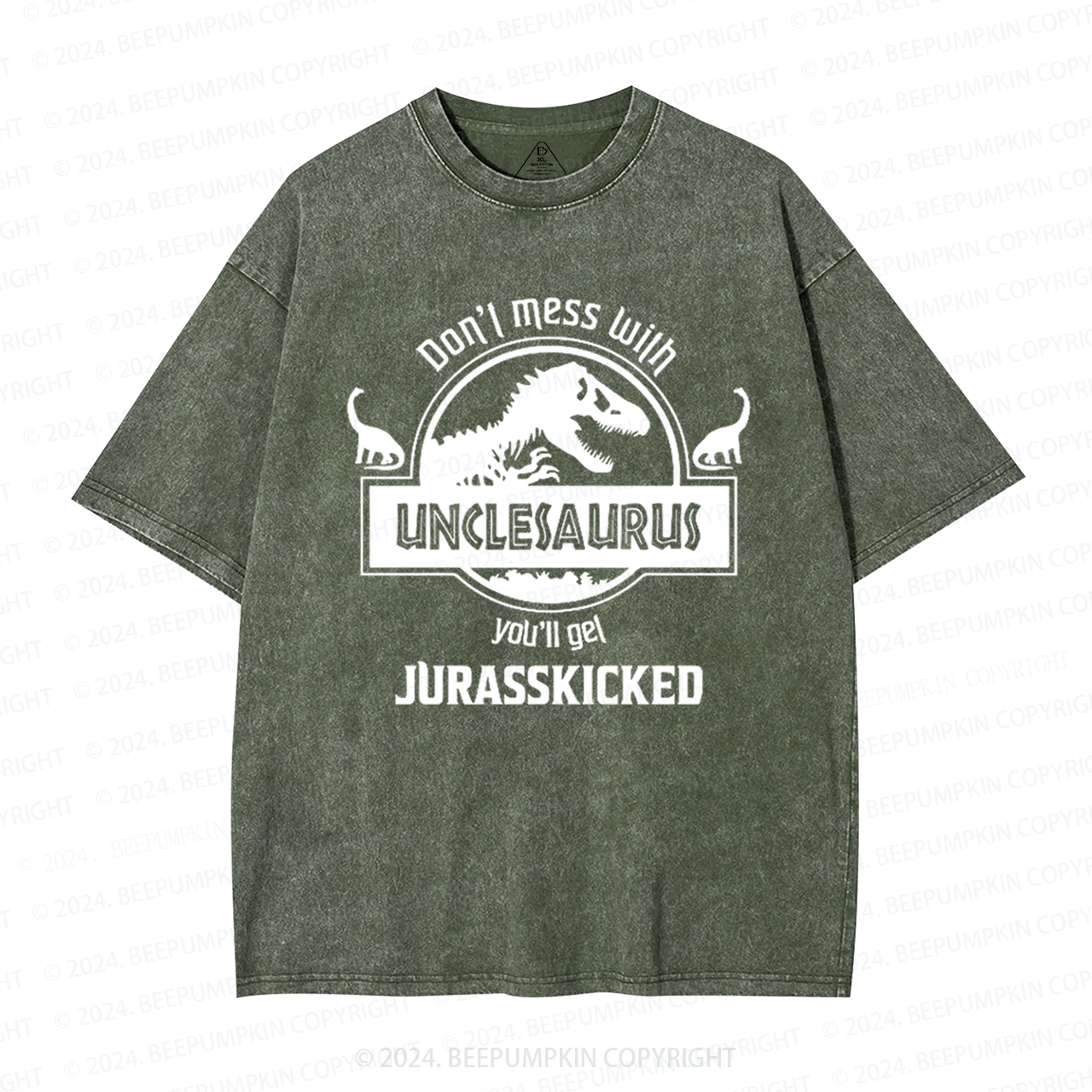 Don't Mess With Unclesaurus You'll Get Jurasskicked Uncle Washed T-Shirts 