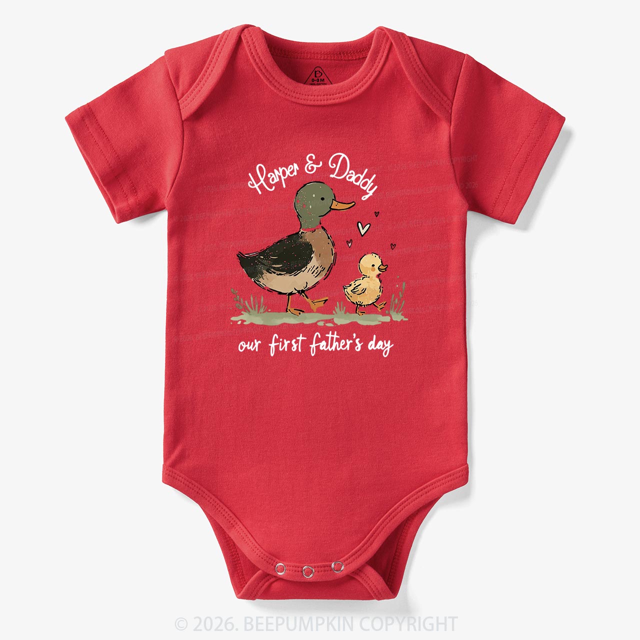 Personalized Duck Hunter First Father's Day Baby Bodysuit