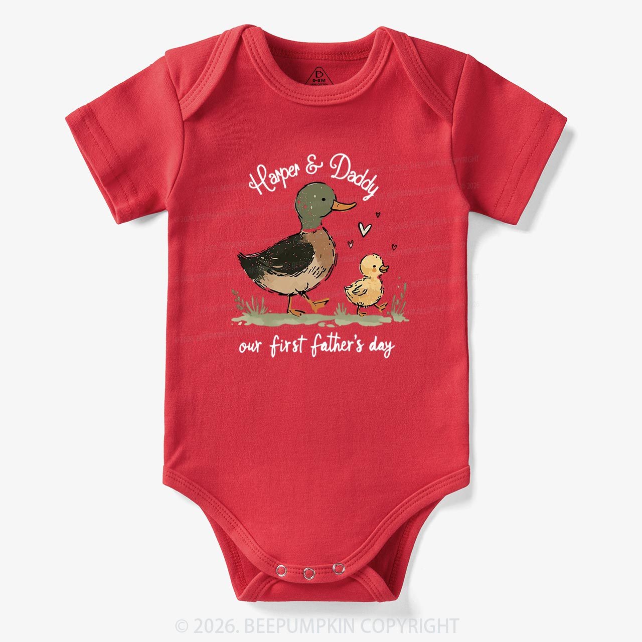 Personalized Duck Hunter First Father's Day Baby Bodysuit