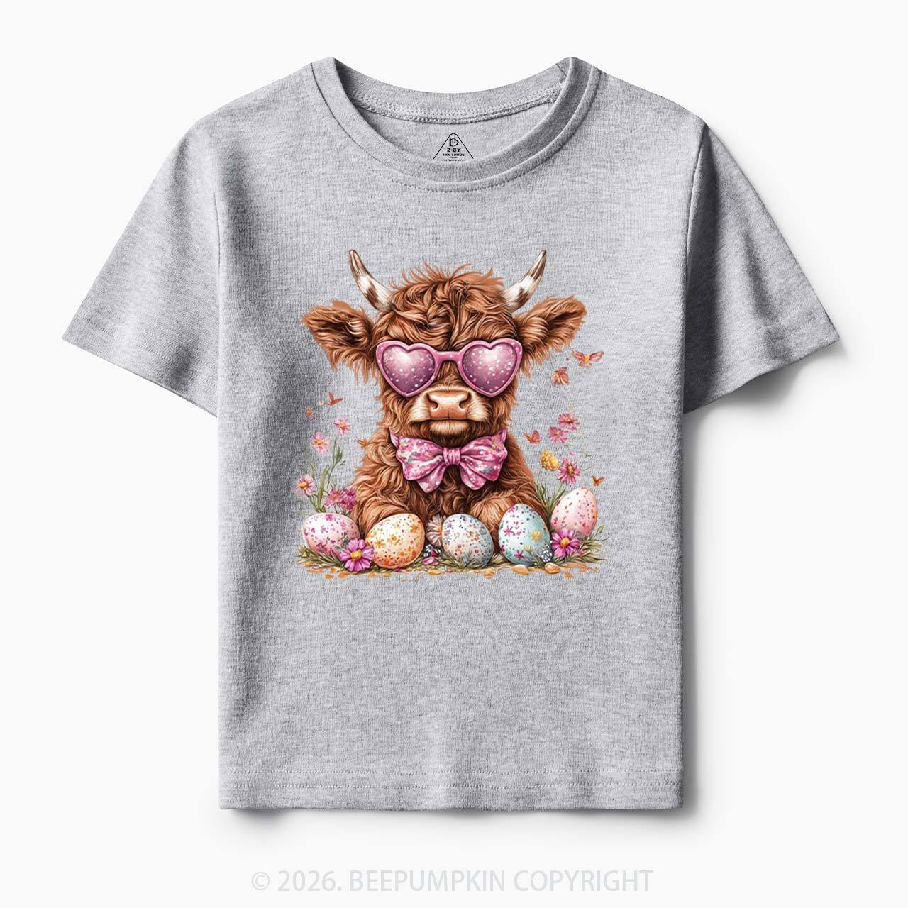 Easter Day Highland Cow Toddler&Kid's Tees