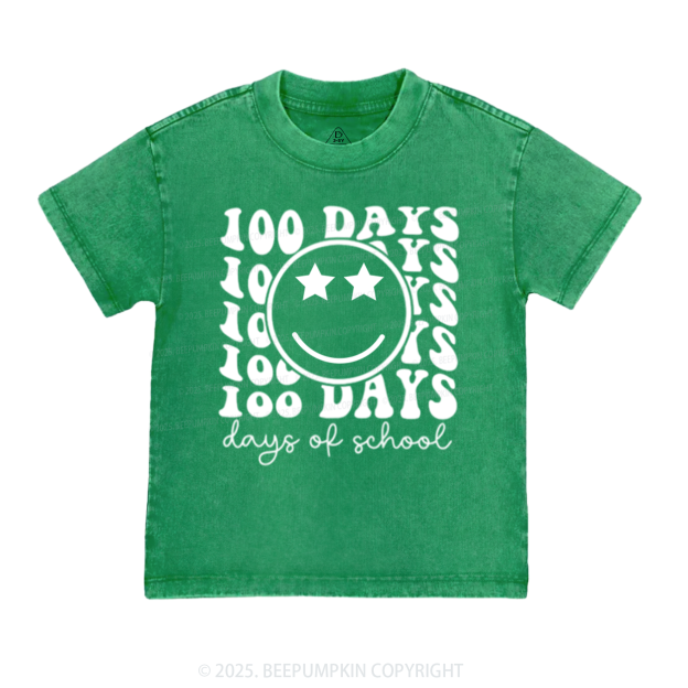 100 Days Of School Toddler&Kids Washed Tees