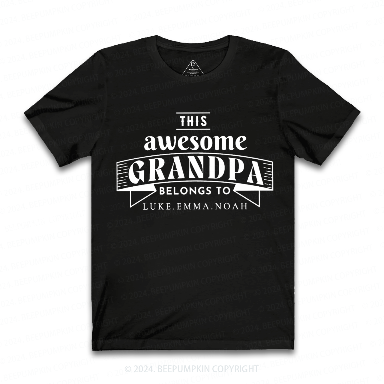 Personalized This Awesome Grandpa Belongs To XXX T-shirt Sale