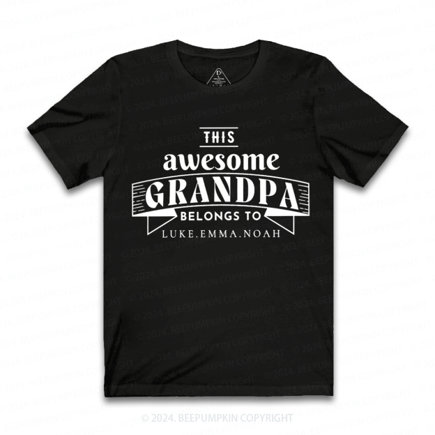 Personalized This Awesome Grandpa Belongs To XXX T-shirt