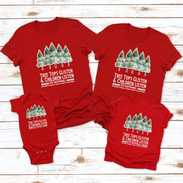 Three Tops Glisten Christmas Family Matching Shirt