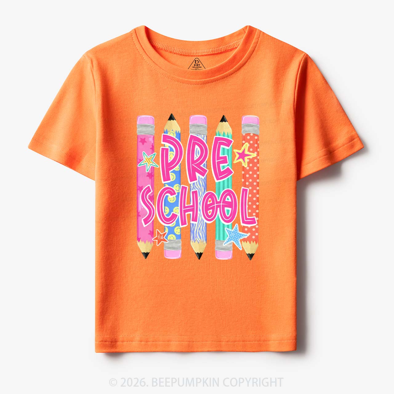 Personalized Grade Level Colorful Pencil Toddler&Kid's Tees