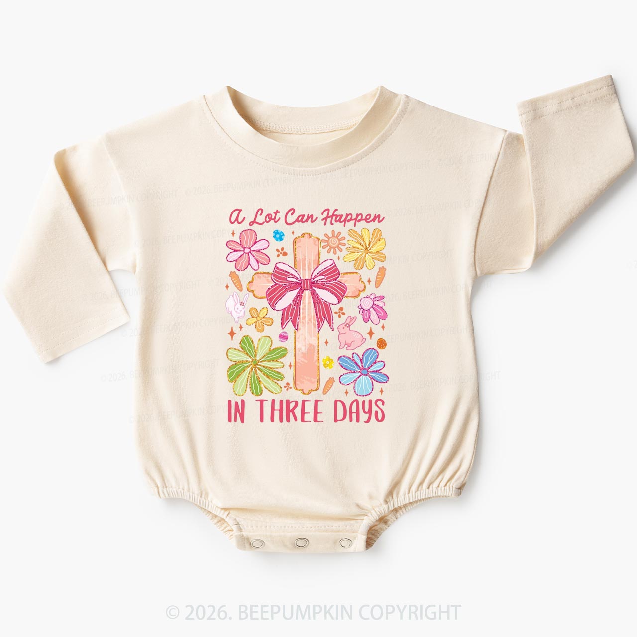 A Lot Can Happen In Three Days Baby Bubble Romper