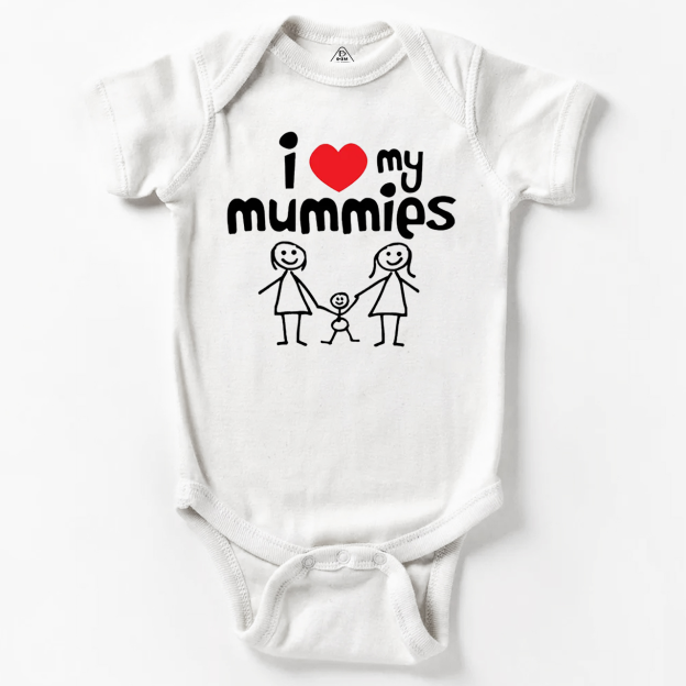 I Heart My Mummies LGBTQ Bodysuit Beepumpkin