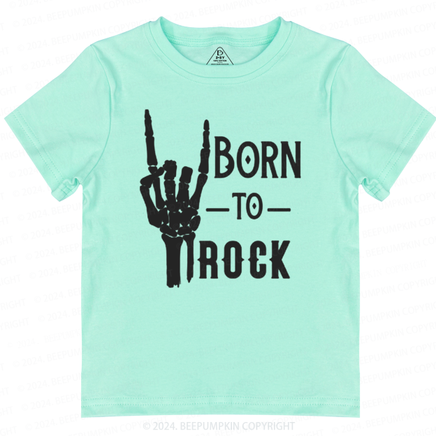 Born To Rock Halloween Music Toddler&Kids Tees 8