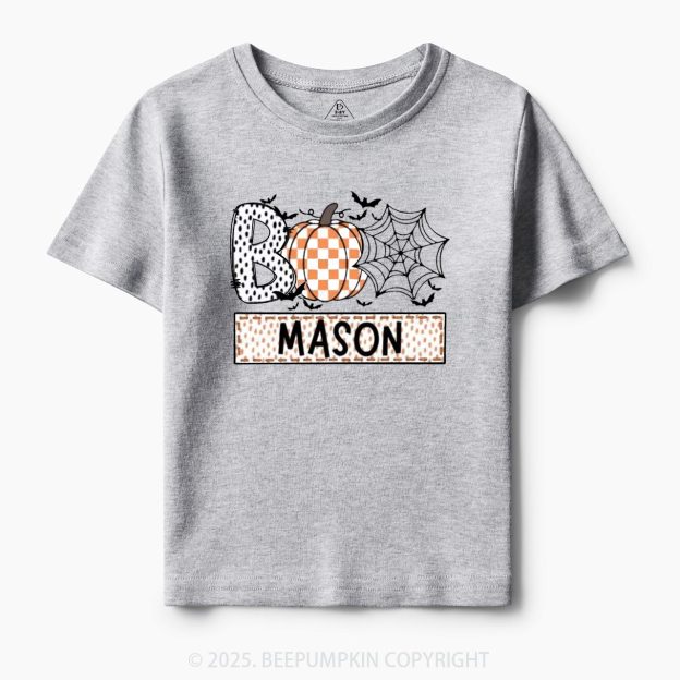 Personalized Name Halloween Trick or Treat Toddler & Kid's Tees Beepumpkin