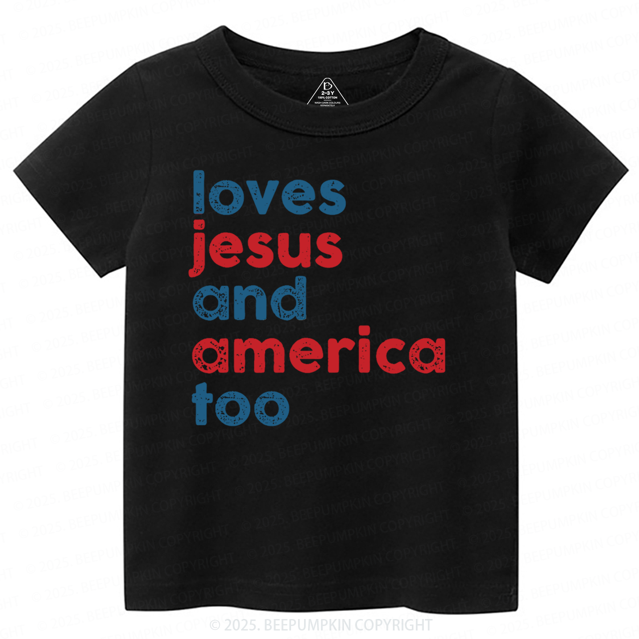 Loves Jesus And America Too Toddler&Kid's Tees Beepumpkin