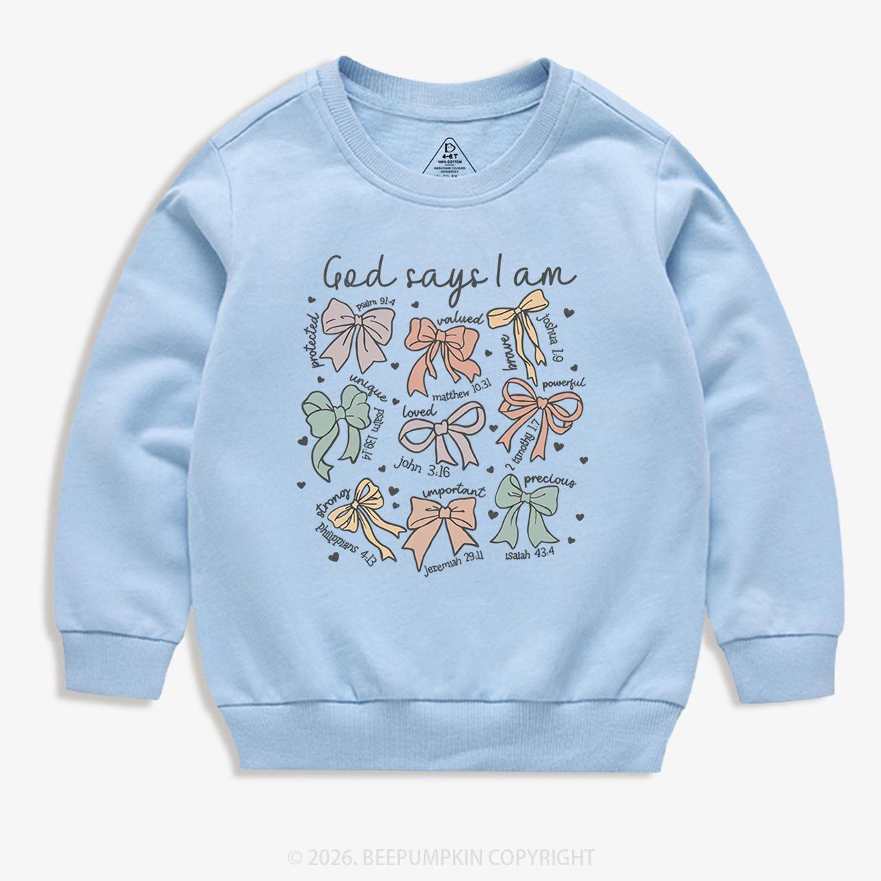 Jesus Gifts God Says I Am Girl Kid's Sweatshirt
