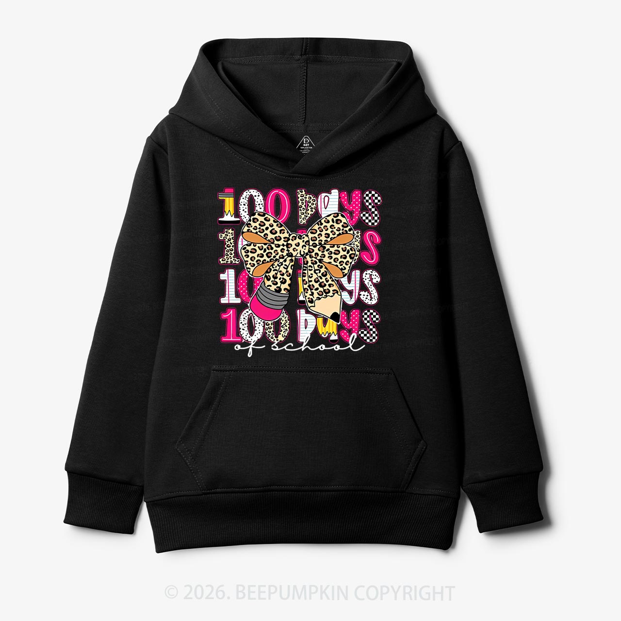 Leopard Love 100 Days Of  School Edition Toddler&Kid's Hoodies