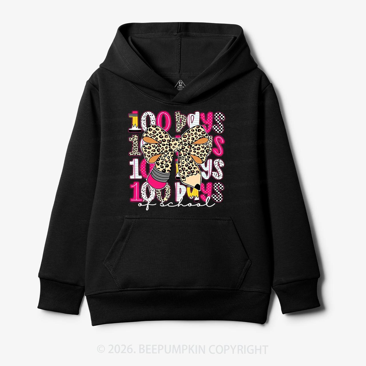 Leopard Love 100 Days Of  School Edition Toddler&Kid's Hoodies