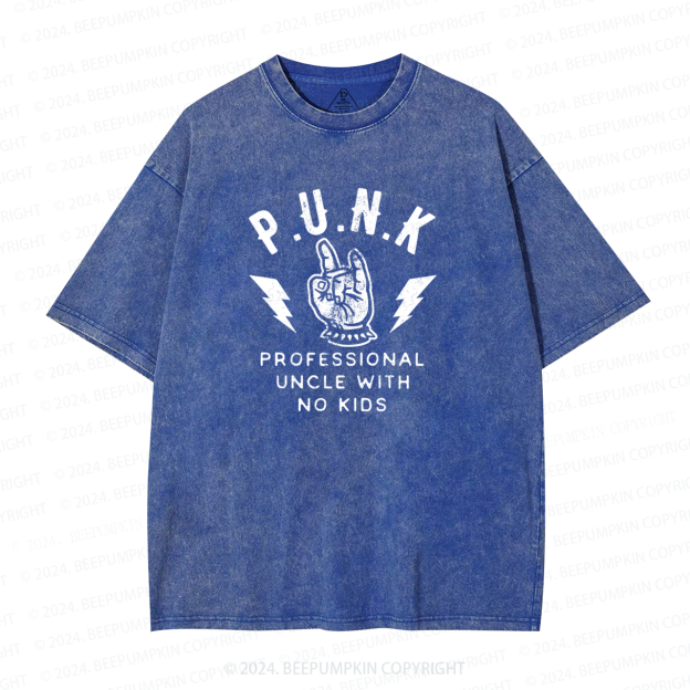 Professional Uncle No Kids Uncle Washed T-Shirts 