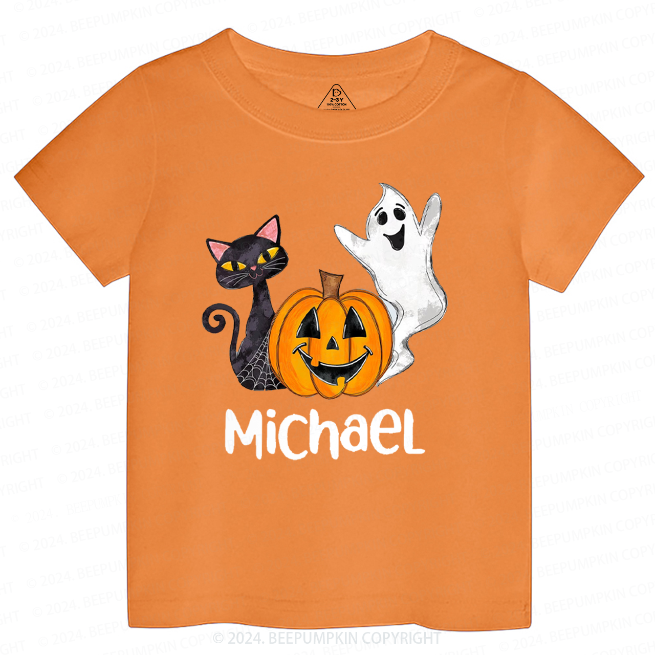 Personalized Halloween Cat Toddler&Kids Tees 