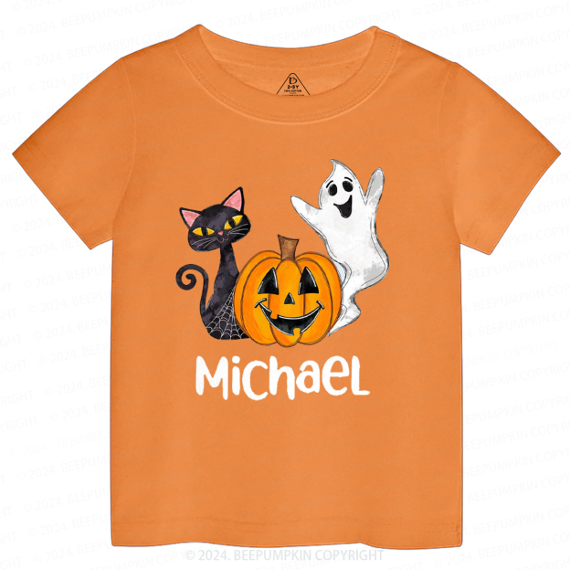 Personalized Halloween Cat Toddler&Kids Tees 