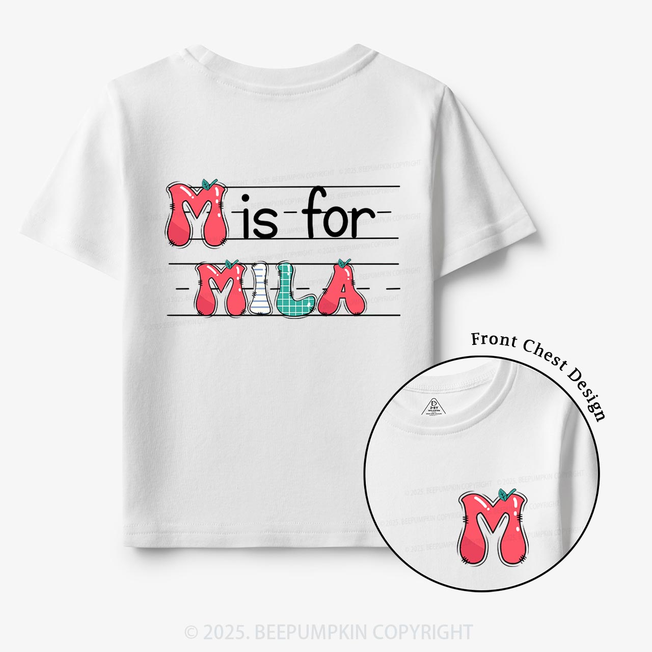 Personalized Kids Name Back To School Toddler&Kid's Tees Beepumpkin