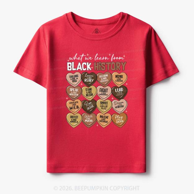 What We Learn From Black History Month Toddler&Kid's Tees Beepumpkin