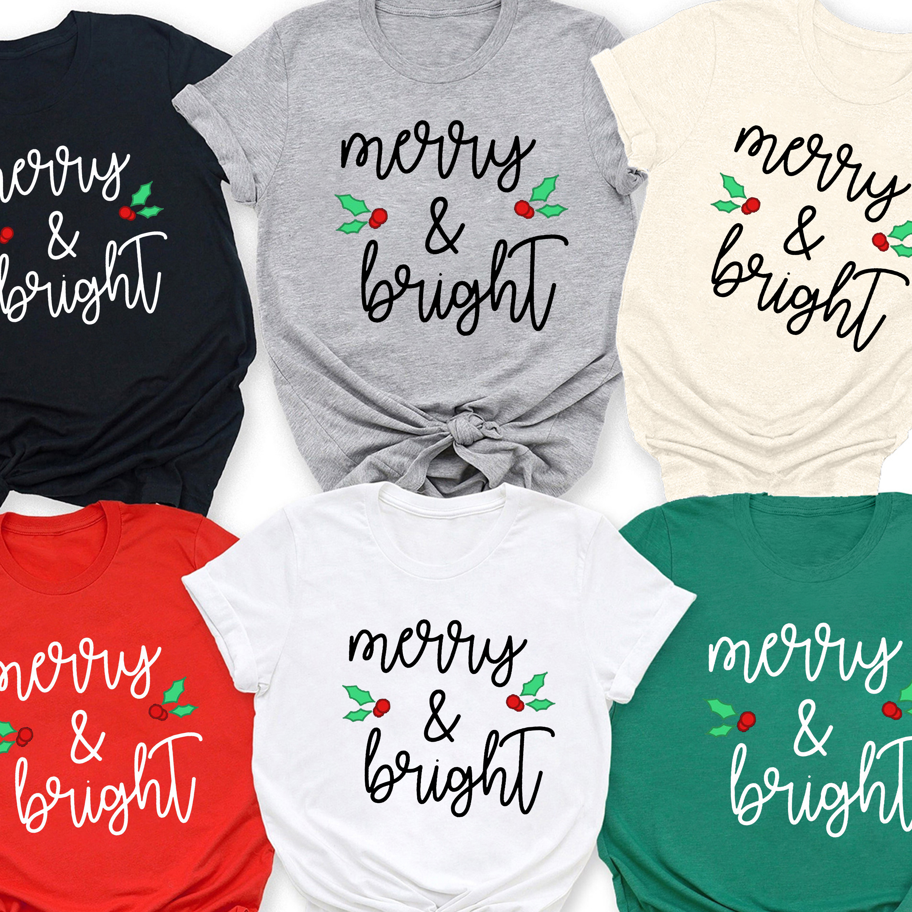Merry&Bright Christmas Family Matching Shirt