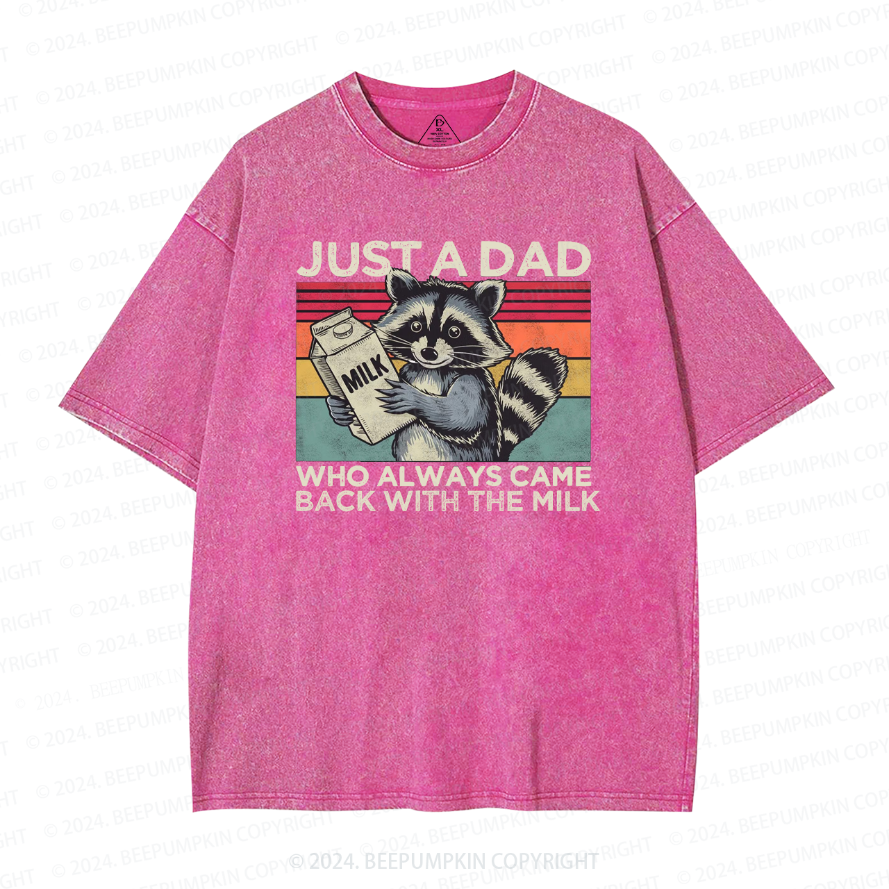 Just A Dad Who Always Came Back With The Milk Dad Washed T-Shirts 