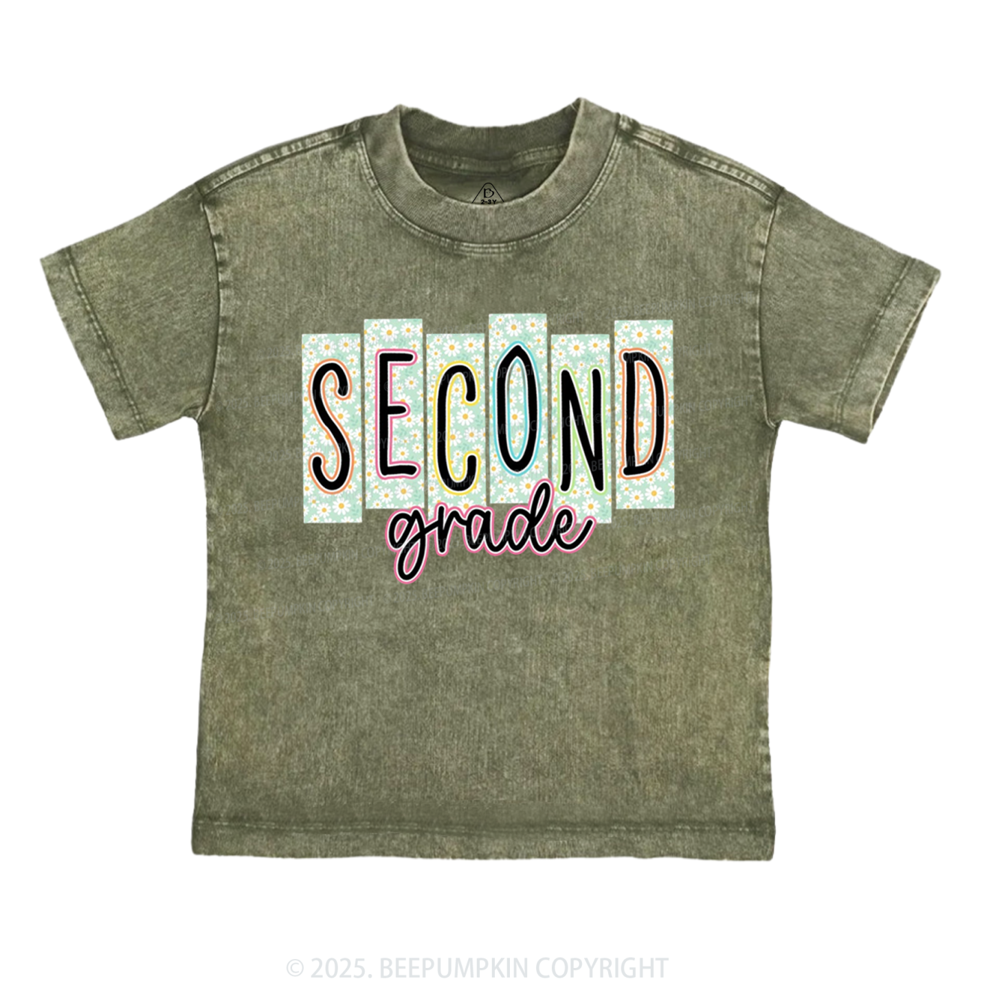 Personalized Floral School Days Toddler&Kids Washed Tees