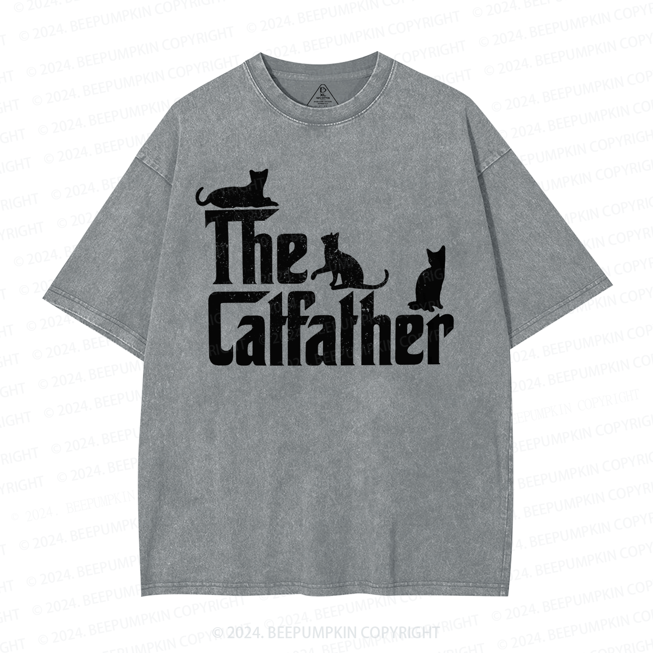 The Original Cat Father Dad Washed T-Shirts 