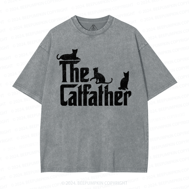 The Original Cat Father Dad Washed T-Shirts 