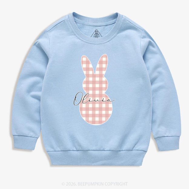 Personalised Easter Petit Gingham Bunny Kid's Sweatshirt