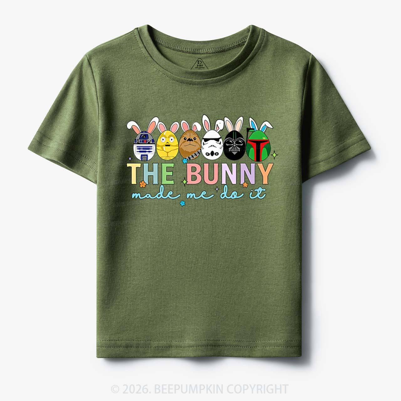 Cute Cartoon Characters Happy Easter Toddler&Kid's Tees Beepumpkin