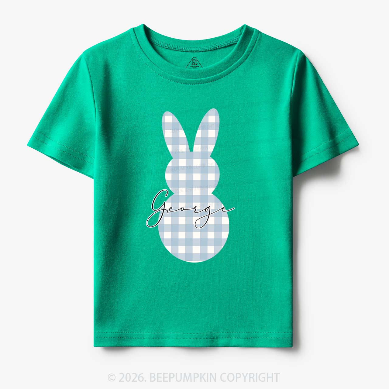 Personalised Easter Petit Gingham Bunny Toddler&Kid's Tees