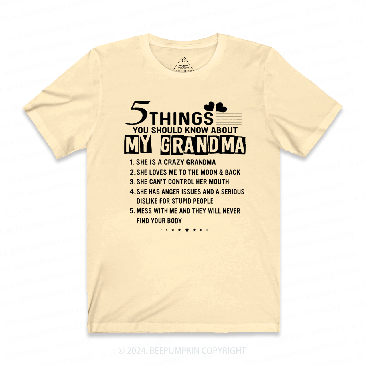 Five Things About My Grandma T-Shirts 