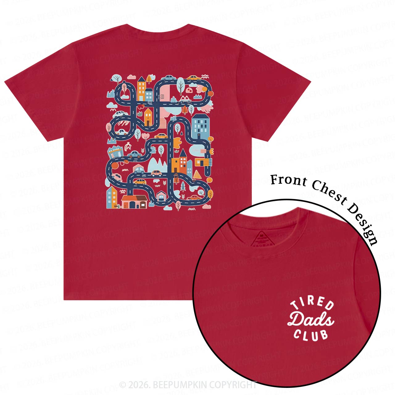 Tired Dads Club Play Cars On Dads Back T-Shirts