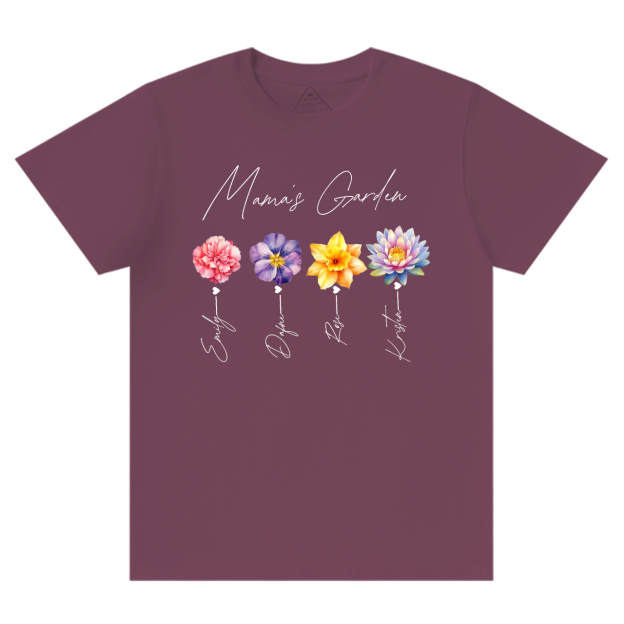 Personalized Kids Name Mama's Garden T-Shirts