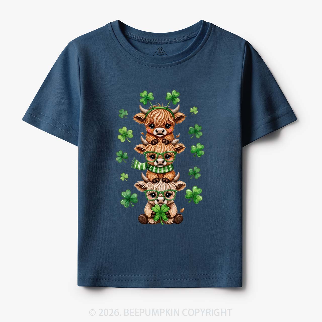 Highland Cow St. Patrick's Day Toddler&Kid's Tees Beepumpkin