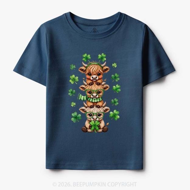 Highland Cow St. Patrick's Day Toddler&Kid's Tees Beepumpkin
