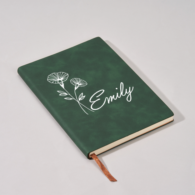Personalized Birth Flower And Name Notebook