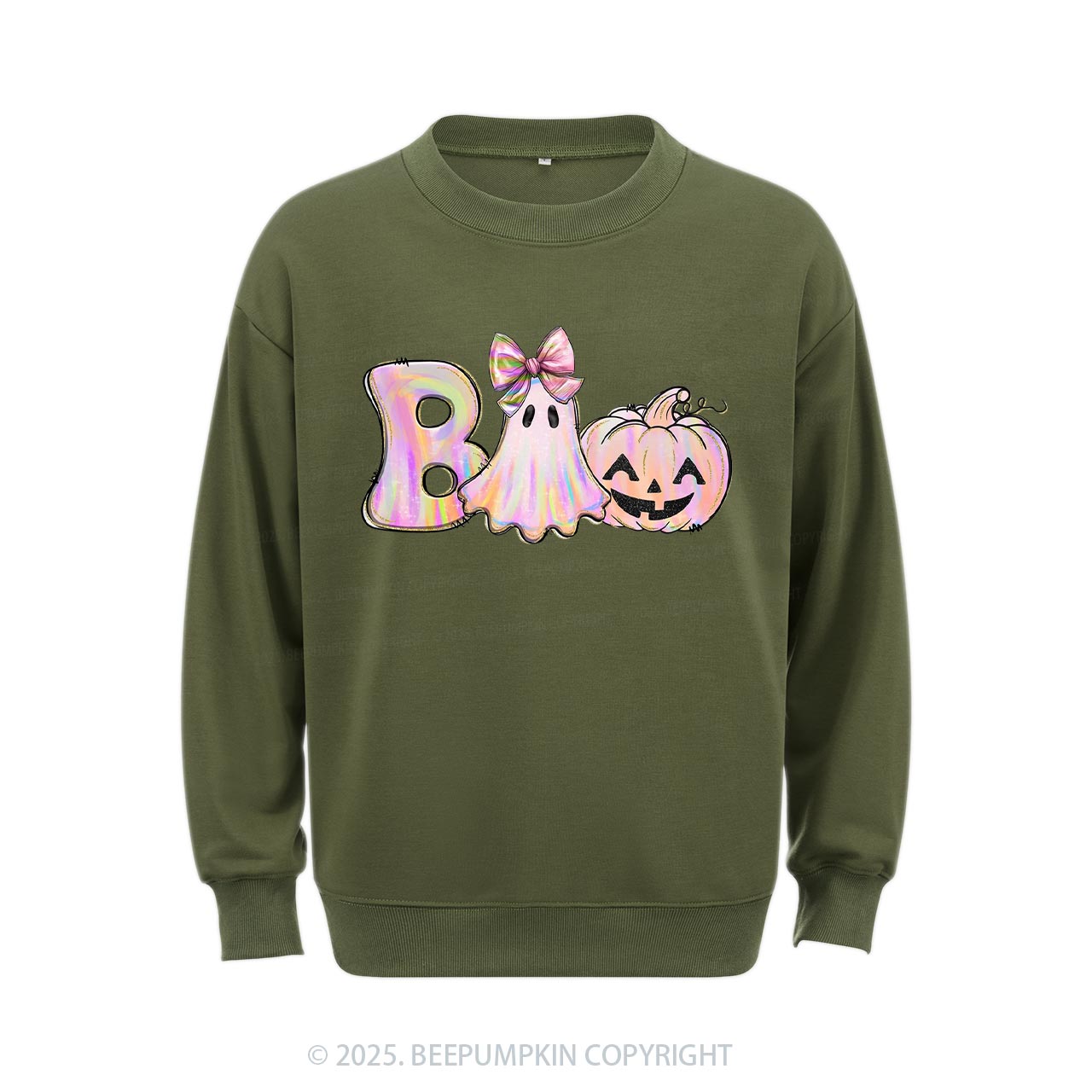Halloween Iridescent Ghost Pumpkin Sweatshirt Beepumpkin