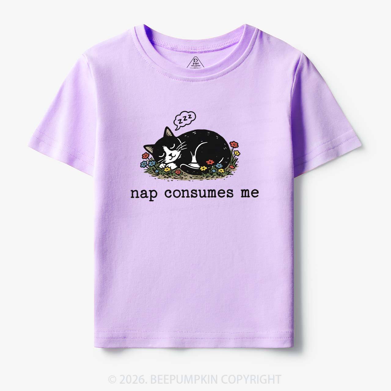 Funny Cat Meme Nap Consumes Me Toddler&Kid's Tees