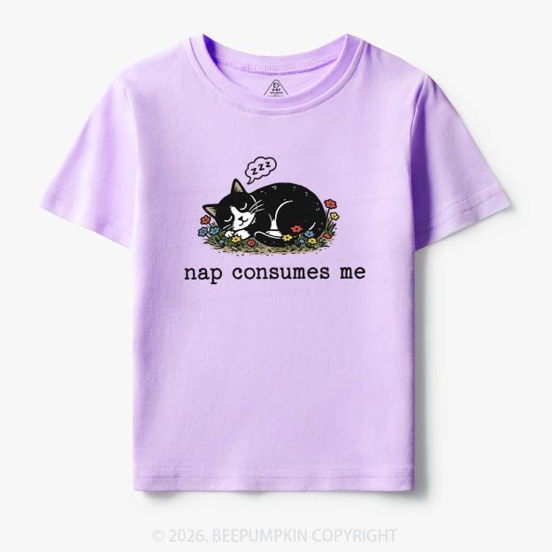 Funny Cat Meme Nap Consumes Me Toddler&Kid's Tees