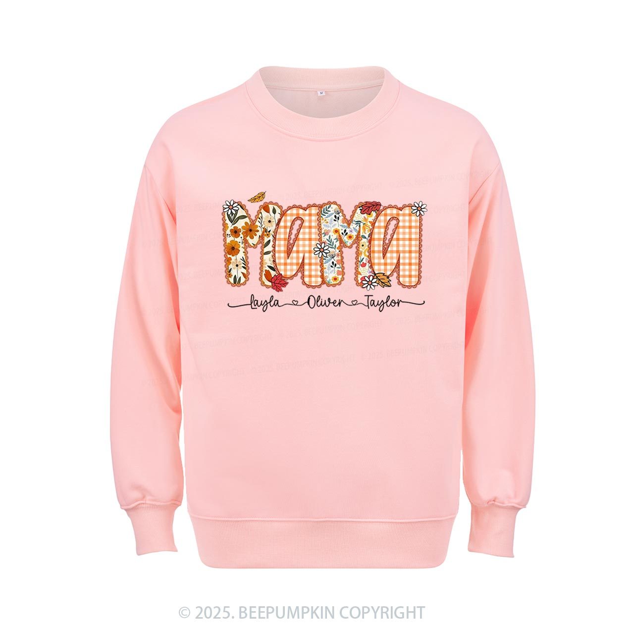 Personalized Preppy Fall Pumpkin Lace Sweatshirt Beepumpkin