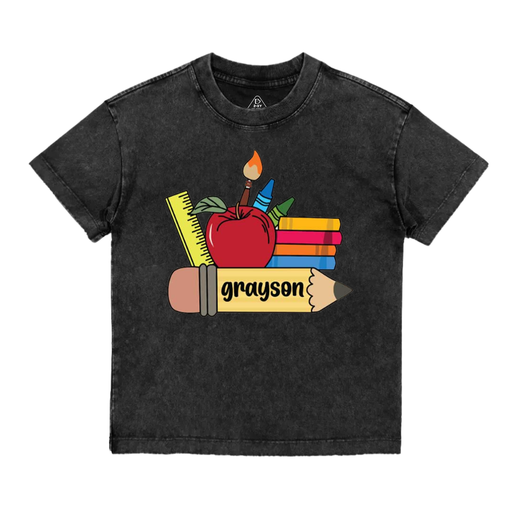 Personalized Name School Supplies  Toddler&Kids Washed Tees
