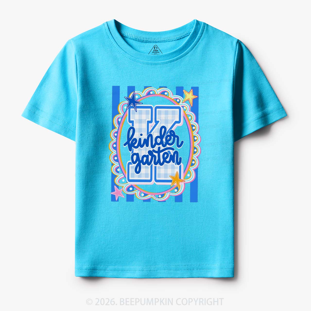 Preppy Blue Gingham Pre-K To Fourth Grade Toddler&Kid's Tees