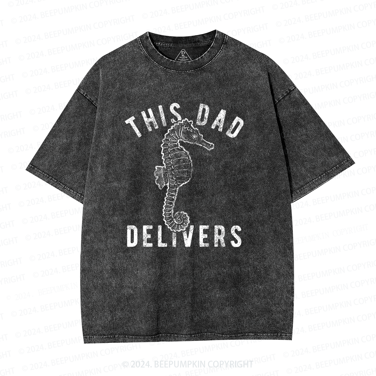 This Dad Delivers Seahorse Washed T-Shirts 