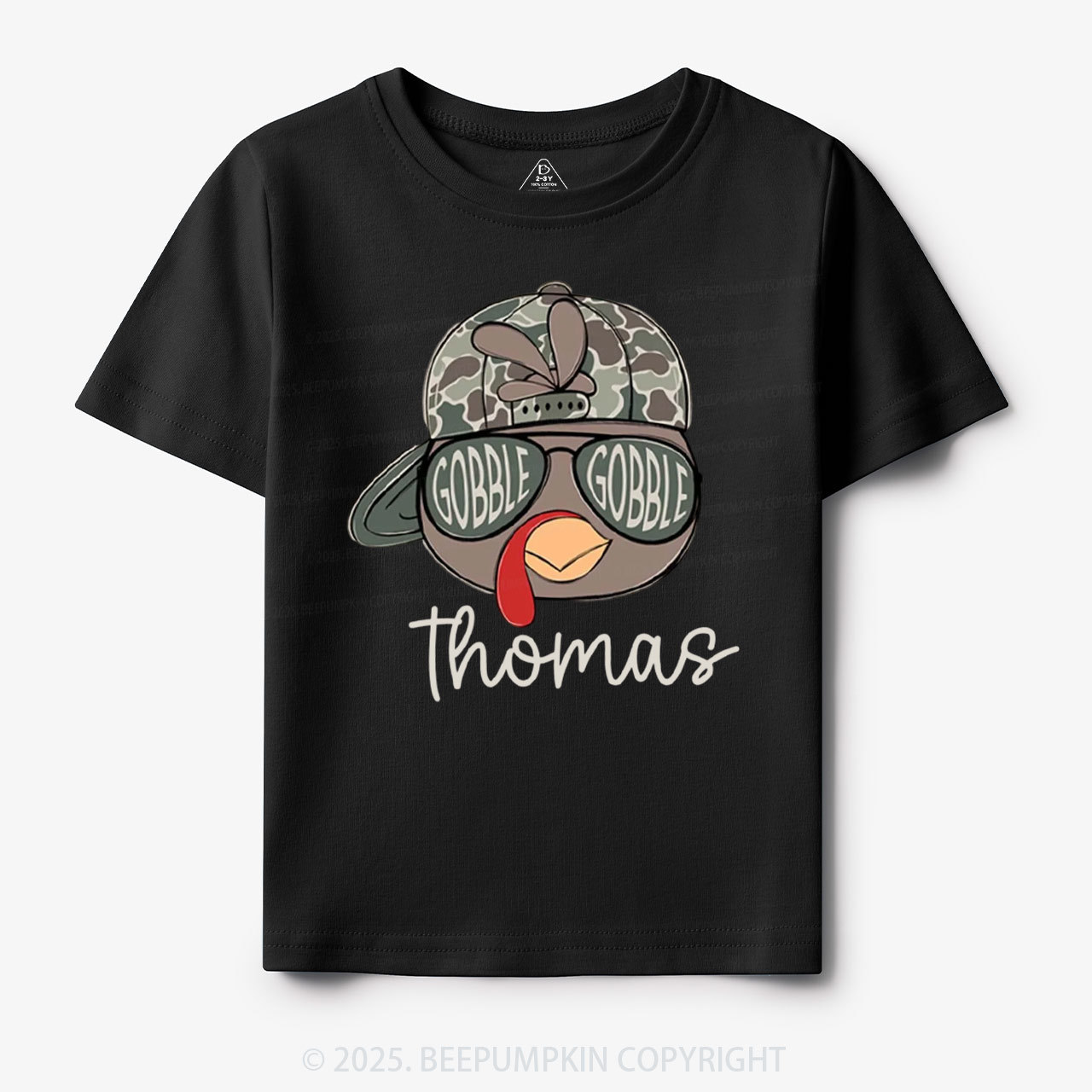 Personalized Boys/Girl Turkey Camo Thanksgiving Toddler&Kid's Tees Beepumpkin