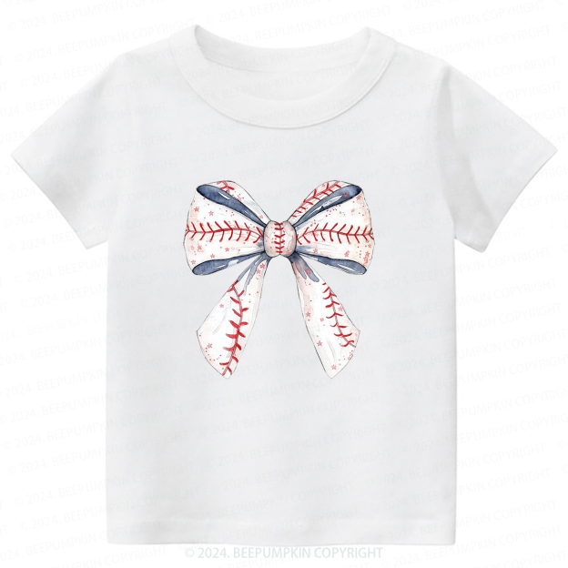Cute Giant Baseball Ribbon Toddler&Kids Tees 