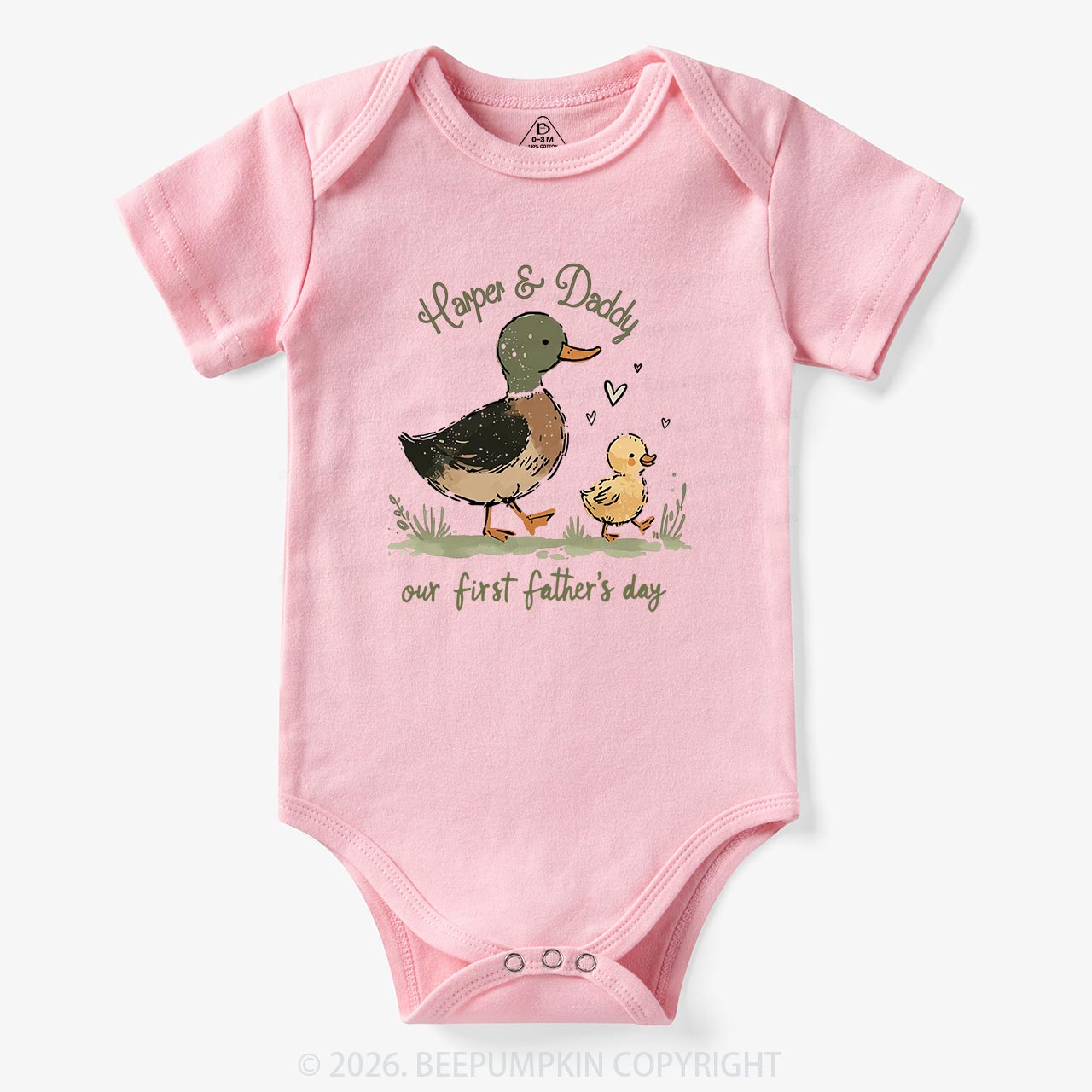 Personalized Duck Hunter First Father's Day Baby Bodysuit